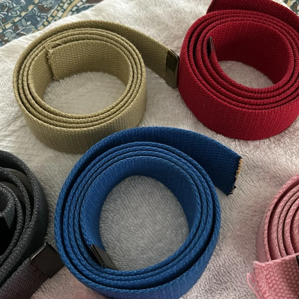 Canvas Web Belts Fully Adjustable Cut to Fit Golf Belt Flip Top Black Buckle - Picture 9 of 9